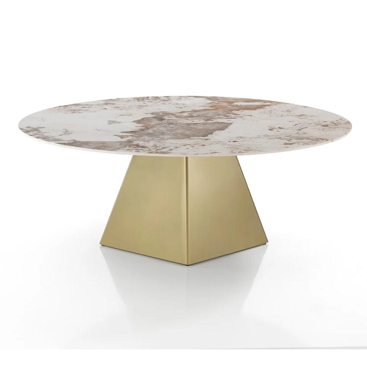 Tavolo allungabile Zeus con piano in marmo e struttura in metallo champagne o nero