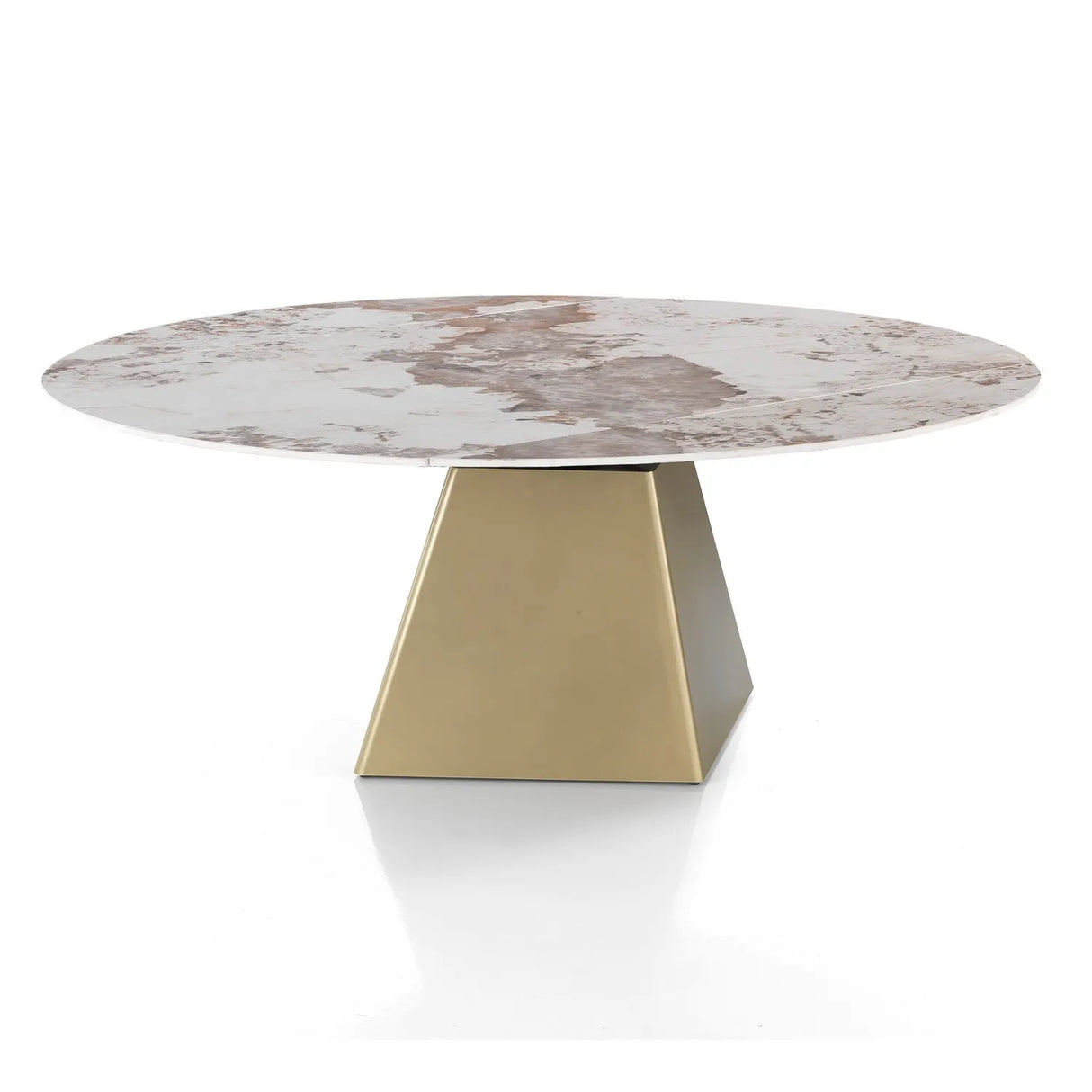 Tavolo allungabile Zeus con piano in marmo e struttura in metallo champagne o nero