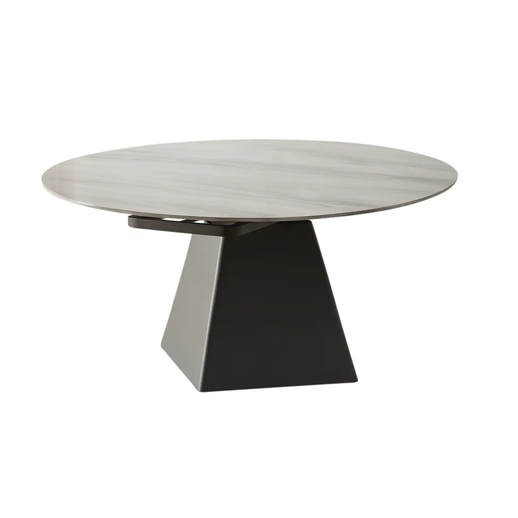 Tavolo allungabile Zeus con piano in marmo e struttura in metallo champagne o nero