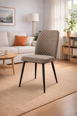 Sedia Tufi - Set da 2 - Imbottita in Nabuk con Gambe Nere – Design Moderno e Stile Industriale