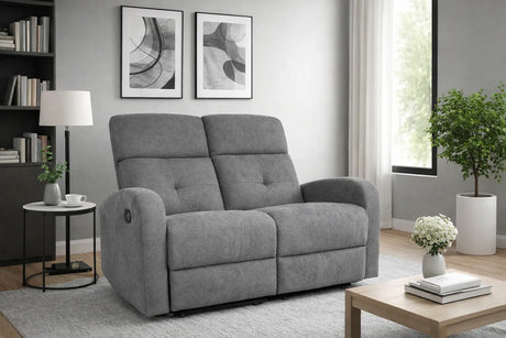 Divano Poltrona 2 Posti RECLINER con Poggiapiedi e Schienale Indipendenti – Tessuto e Meccanismo a Scivolo