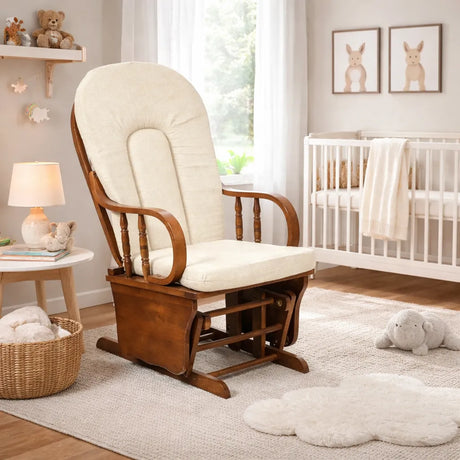 Dondolo Douglas in Legno con Cuscino – Poltrona a Dondolo Oscillante