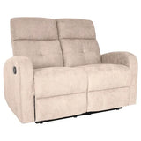 Divano poltrona reclinabile 2 posti in tessuto effetto velluto con poggiapiedi e schienale regolabili indipendentemente. Comfort e stile per il soggiorno.