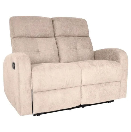 Divano poltrona reclinabile 2 posti in tessuto effetto velluto con poggiapiedi e schienale regolabili indipendentemente. Comfort e stile per il soggiorno.