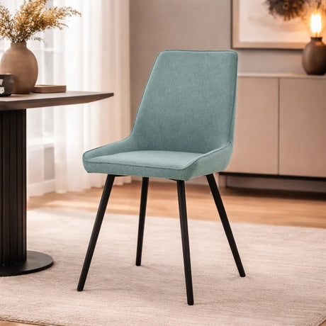 Sedia Fox Stones con seduta in microfibra e struttura in metallo nera