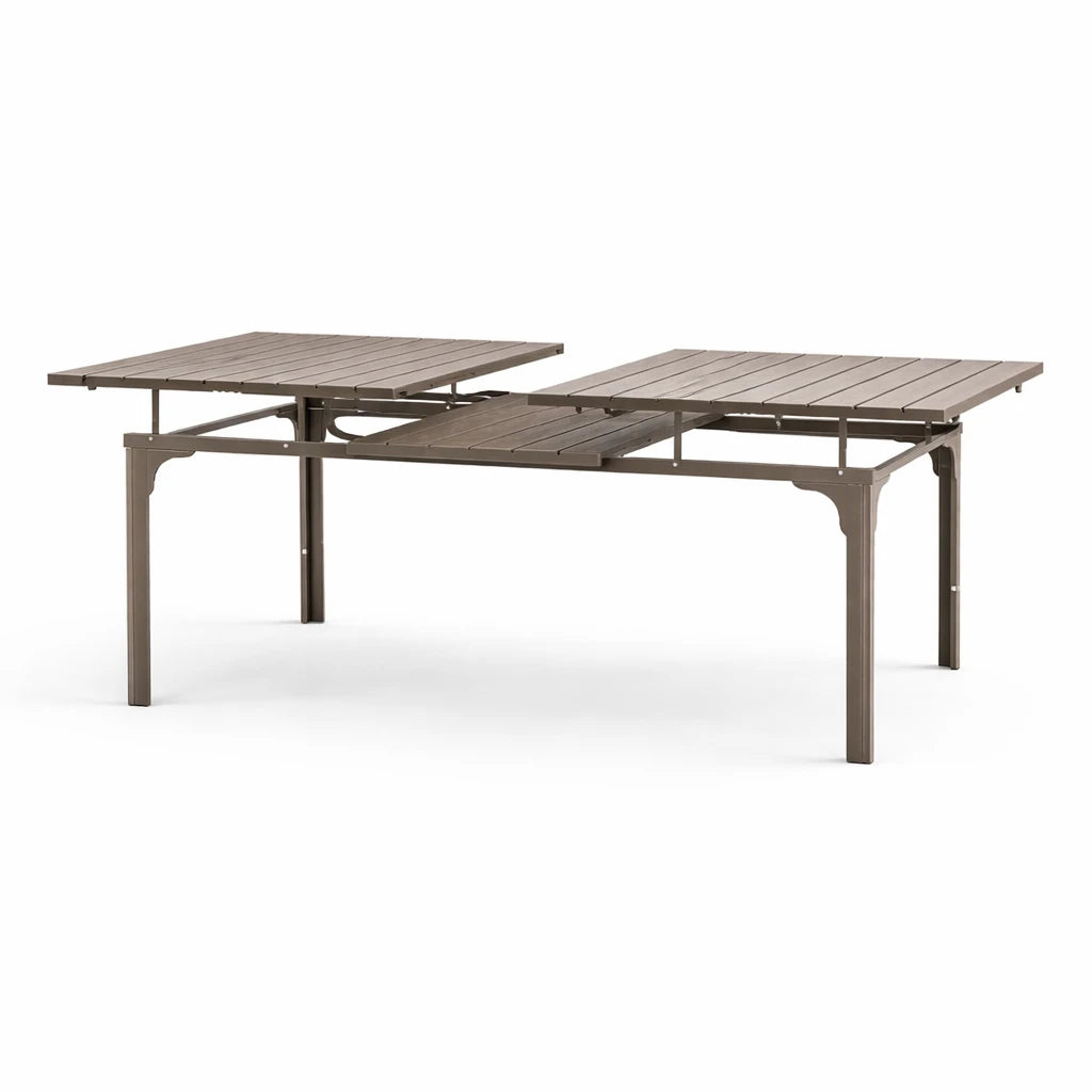 Tavolo Oregon Allungabile 180-240 cm da Giardino – Struttura in Metallo e Piano Effetto Legno