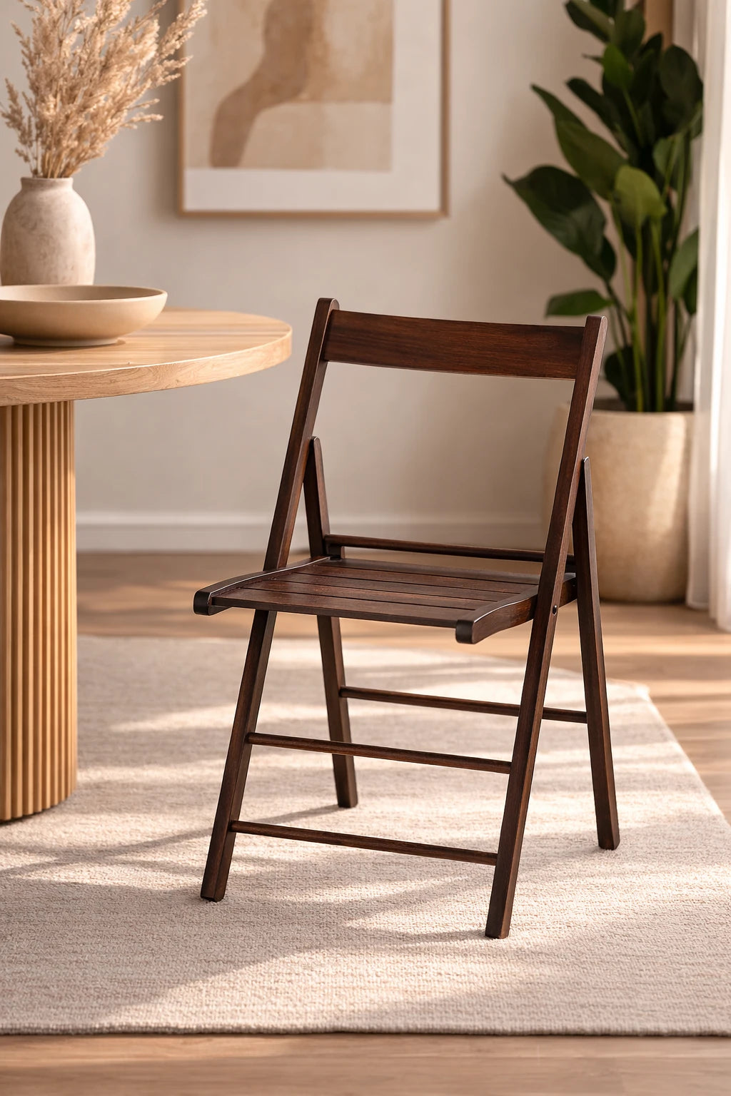 Sedia Pieghevole - Set da 4 - Apri e Chiudi in Legno di Faggio – Salvaspazio e Robusta