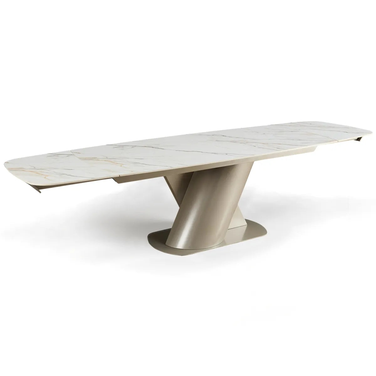 Tavolo Allungabile Vega in Ceramica Onice e Platino 200/300 cm – 8/12 posti