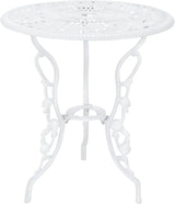 Set da Giardino Vintage 3 Pezzi Bianco – Tavolo con 2 Sedie in Alluminio