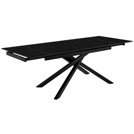 Tavolo Aurea 160/240 estensibile con top in ceramica finitura marmo nero creta