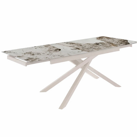 Tavolo Aurea 160/240 estensibile con top in ceramica finitura marmo nero creta