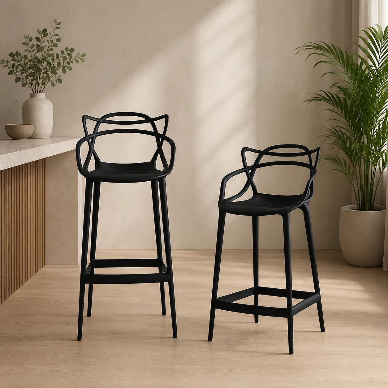 Sgabello 133 Design Moderno in Polipropilene – Altezza per Cucina o Bancone
