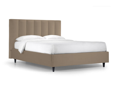 Letto Imbottito Parigi con Box Contenitore e Testiera a Fasce – Made in Italy