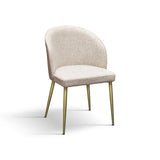Sedia Wings - Set da 2 - in Tessuto Beige con Struttura in Metallo Champagne