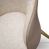 Sedia Wings - Set da 2 - in Tessuto Beige con Struttura in Metallo Champagne