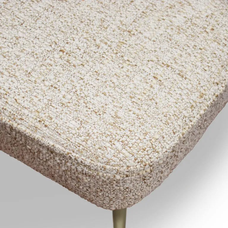 Sedia Wings - Set da 2 - in Tessuto Beige con Struttura in Metallo Champagne
