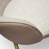Sedia Wings - Set da 2 - in Tessuto Beige con Struttura in Metallo Champagne