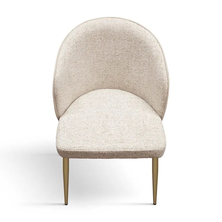 Sedia Wings - Set da 2 - in Tessuto Beige con Struttura in Metallo Champagne