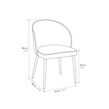 Sedia Wings - Set da 2 - in Tessuto Beige con Struttura in Metallo Champagne