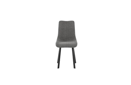 Sedia Iris in Tessuto Easy-Clean Grigio Scuro con Struttura in Metallo Nero