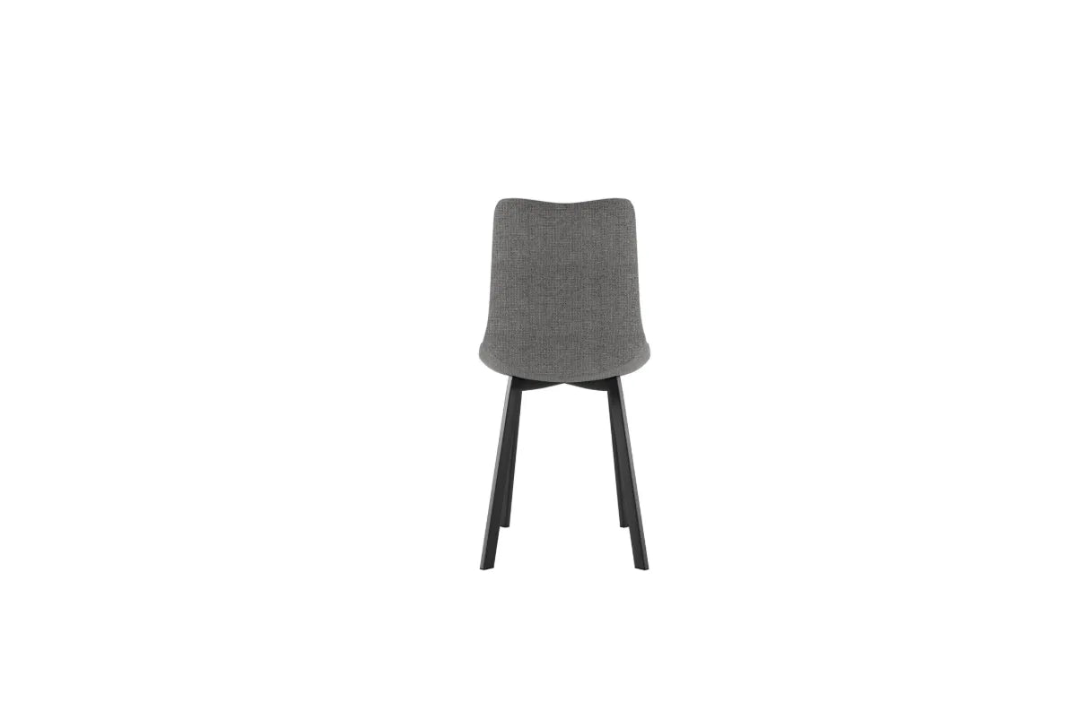 Sedia Iris in Tessuto Easy-Clean Grigio Scuro con Struttura in Metallo Nero