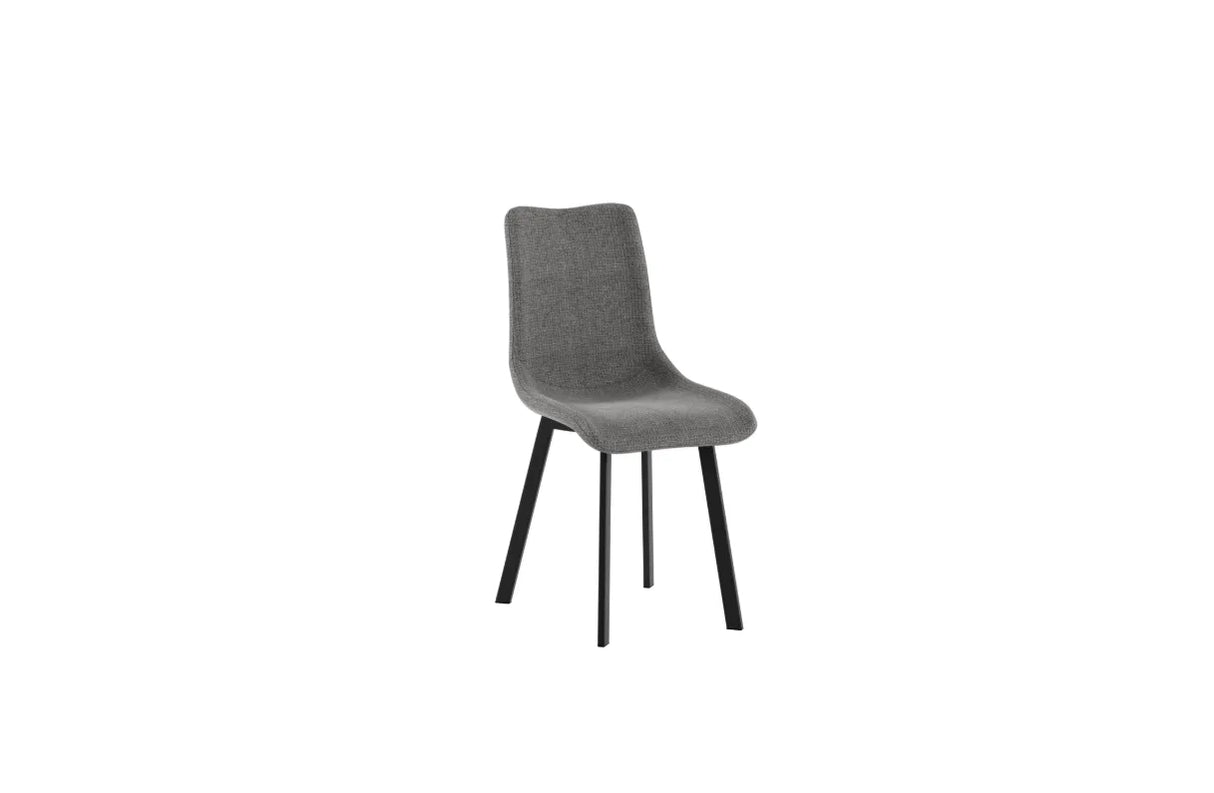 Sedia Iris in Tessuto Easy-Clean Grigio Scuro con Struttura in Metallo Nero