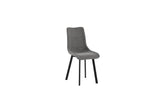 Sedia Iris in Tessuto Easy-Clean Grigio Scuro con Struttura in Metallo Nero