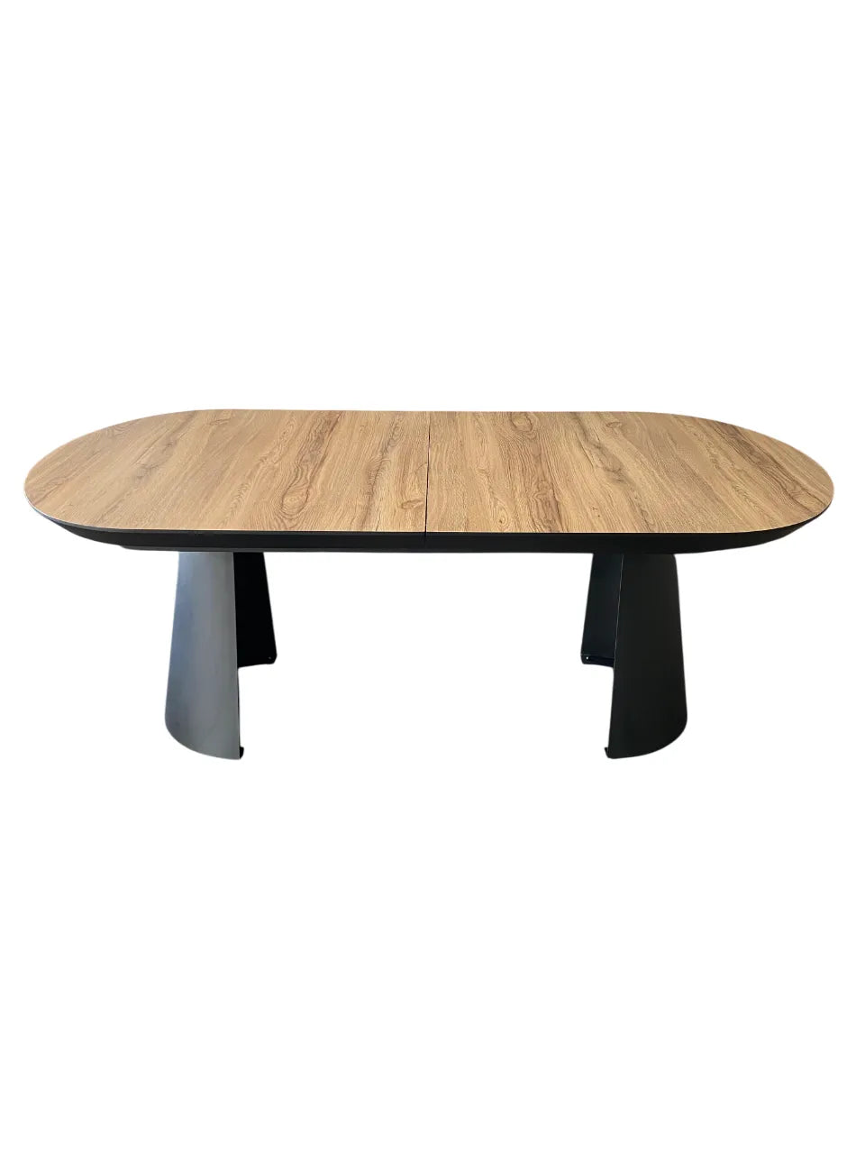 Tavolo Allungabile Point 180–260 cm con Piano Effetto Rovere e Gambe in Metallo Grafite