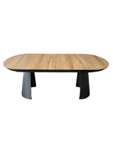 Tavolo Allungabile Point 180–260 cm con Piano Effetto Rovere e Gambe in Metallo Grafite
