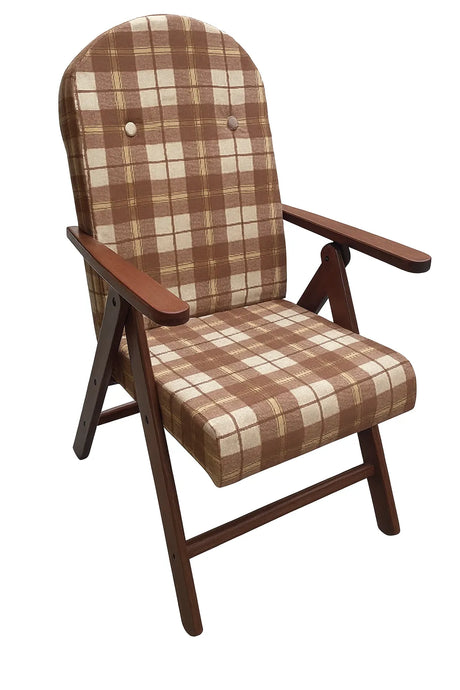 Poltrona a Sdraio AMALFI in Legno di Noce – Stile Rustico e Schienale Reclinabile