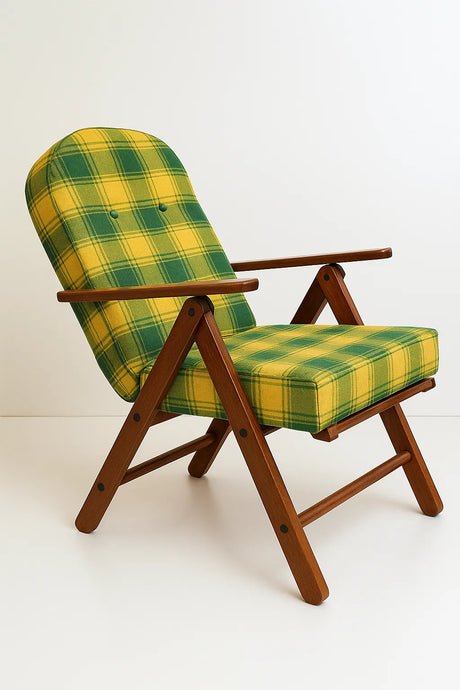 Poltrona a Sdraio AMALFI in Legno di Noce – Stile Rustico e Schienale Reclinabile