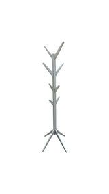 Appendiabiti da terra a forma di albero in metallo verniciato bianco, ideale per ingresso, camera da letto o ufficio moderno