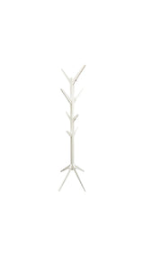 Appendiabiti da terra a forma di albero in metallo verniciato bianco, ideale per ingresso, camera da letto o ufficio moderno