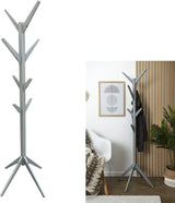 Appendiabiti da terra a forma di albero in metallo verniciato bianco, ideale per ingresso, camera da letto o ufficio moderno