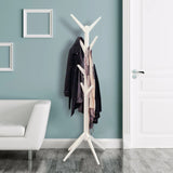 Appendiabiti da terra a forma di albero in metallo verniciato bianco, ideale per ingresso, camera da letto o ufficio moderno