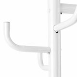 Attaccapanni appendiabiti a piantana in metallo bianco con 6 ganci e base circolare