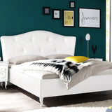 Camera da Letto Singapore Bianca con o senza contenitore, finitura bianco frassinato e serigrafia argento – Europa Mobili