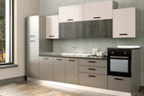 Cucina Talia 360 cm moderna pronta consegna Titanio e Cashmere
