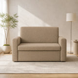 Divanetto salvaspazio 2 posti da 120 cm in tessuto. Disponibile beige, grigio chiaro e grigio scuro.
