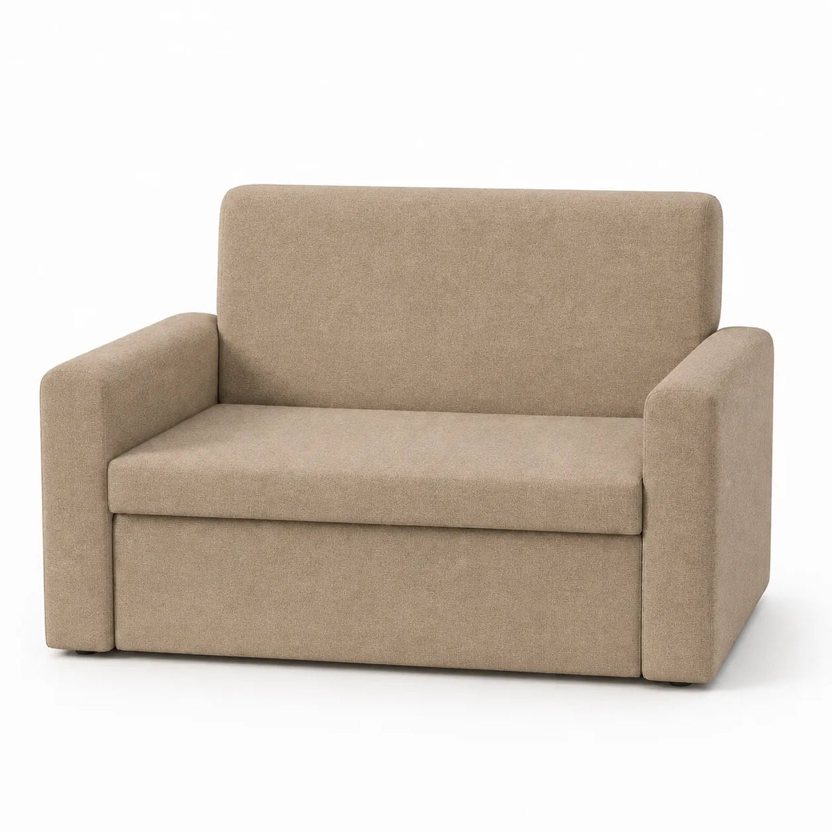 Divanetto salvaspazio 2 posti da 120 cm in tessuto. Disponibile beige, grigio chiaro e grigio scuro.