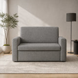 Divanetto salvaspazio 2 posti da 120 cm in tessuto. Disponibile beige, grigio chiaro e grigio scuro.