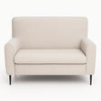 Divanetto in stoffa beige elegante e compatto