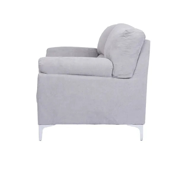 Divano 2 posti GIADA color petrolio con tessuto idrorepellente, piedini in metallo, braccioli morbidi e seduta imbottita. Stile moderno e comfort totale.