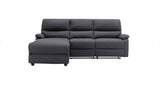 Divano ULISSE 3 posti con chaise longue contenitore, recliner manuale e design moderno. Comfort ottimale e funzionalità per ogni ambiente living.

