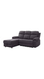 Divano ULISSE 3 posti con chaise longue contenitore, recliner manuale e design moderno. Comfort ottimale e funzionalità per ogni ambiente living.