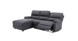 Divano ULISSE 3 posti con chaise longue contenitore, recliner manuale e design moderno. Comfort ottimale e funzionalità per ogni ambiente living.