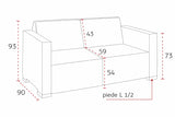 Divano doppio letto in velluto con materassi memory foam e cuscini decorativi inclusi