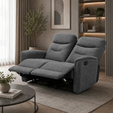 Divano Thiago relax 2 posti tortora o grigio con doppio recliner manuale 