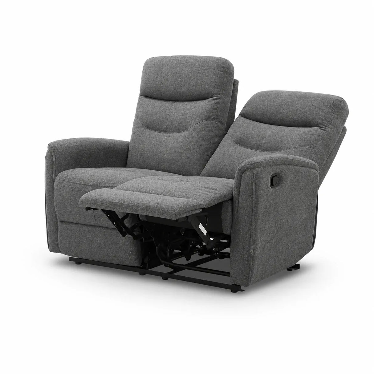 Divano Thiago relax 2 posti tortora o grigio con doppio recliner manuale 