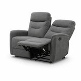 Divano Thiago relax 2 posti tortora o grigio con doppio recliner manuale 